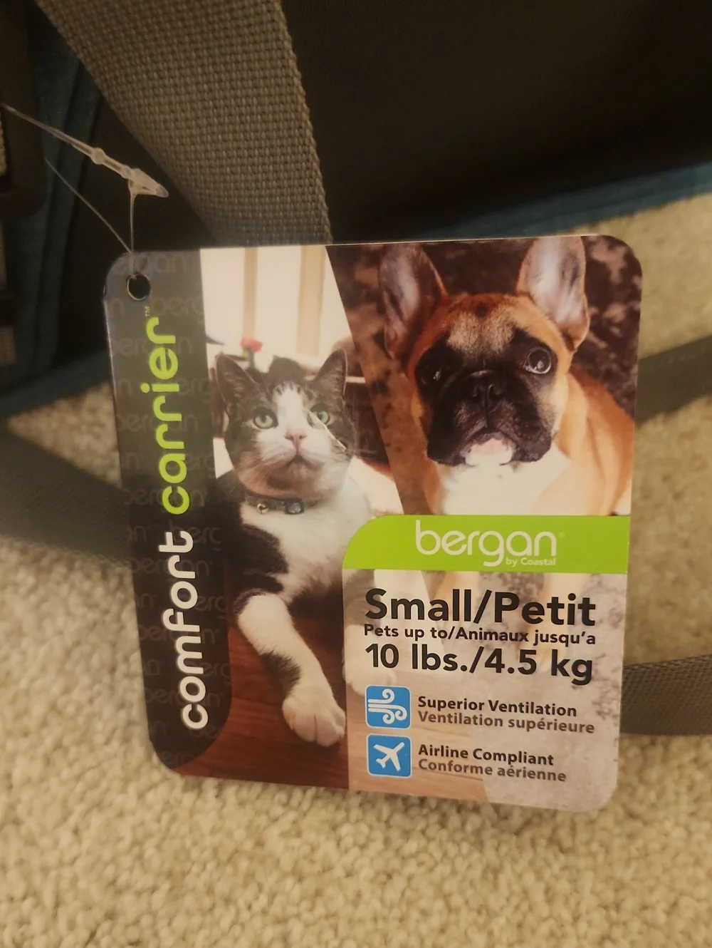 Bergan Comfort Carrier Soft Pet Carrier For Small Pets New With Tags